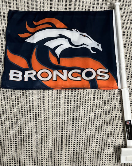Denver Broncos NFL Licensed 11X14 Window Mount 2-Sided Car Flag