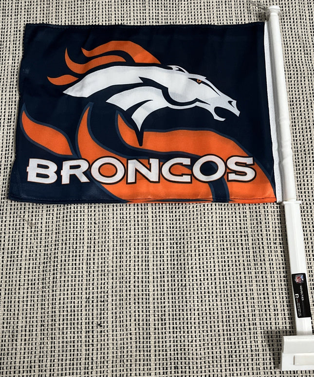Denver Broncos NFL Licensed 11X14 Window Mount 2-Sided Car Flag