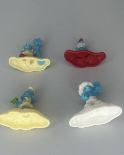 Lot of Four Peyo Plastic Smurf McDonalds Toys