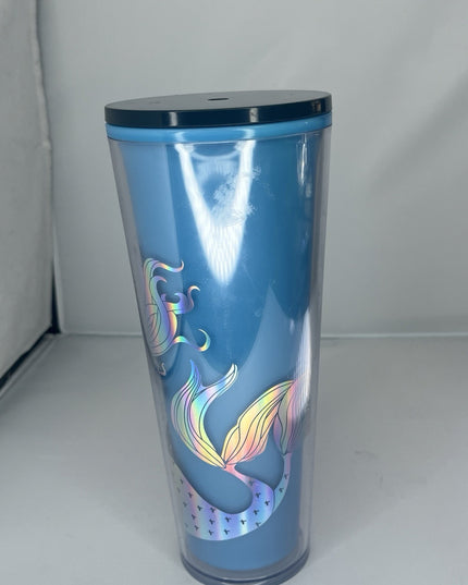 Starbucks 2021 Siren Color Changing Cold Cup 24 oz tumbler blue - No Straw