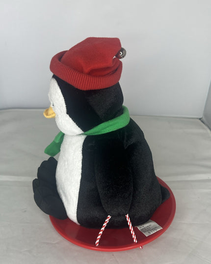 Hallmark Snowtime Jingle Pals Plush Penguin Animated Sledding Musical Works