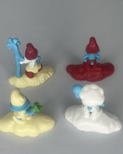 Lot of Four Peyo Plastic Smurf McDonalds Toys