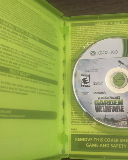 Plants Vs Zombies Garden Warfare - Microsoft Xbox 360 - Missing Manual