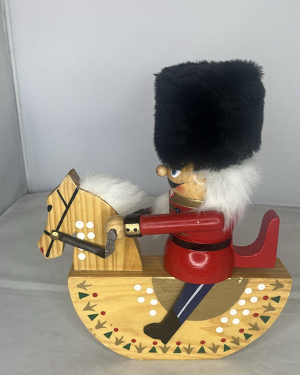 Queens Guard Solider Nutcracker on Rocking Horse