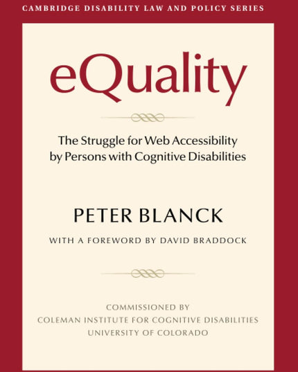 eQuality (Cambridge Disability Law and Policy Series)