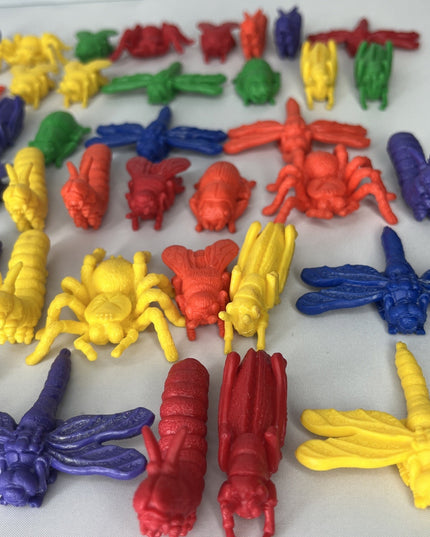 Lot Of 65 Unbranded Insect And Spider Rubber Plastic Figures 1” X 1.5”