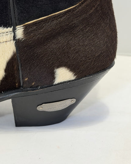 Code West By Dan Post Vintage Hair On Hide Cowboy Boots Womens 10 D Beautiful