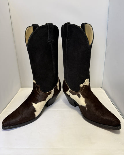 Code West By Dan Post Vintage Hair On Hide Cowboy Boots Womens 10 D Beautiful