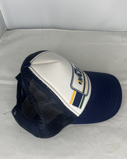 UFS Utah Jazz Snapback Hat - White And Blue - Mesh Back
