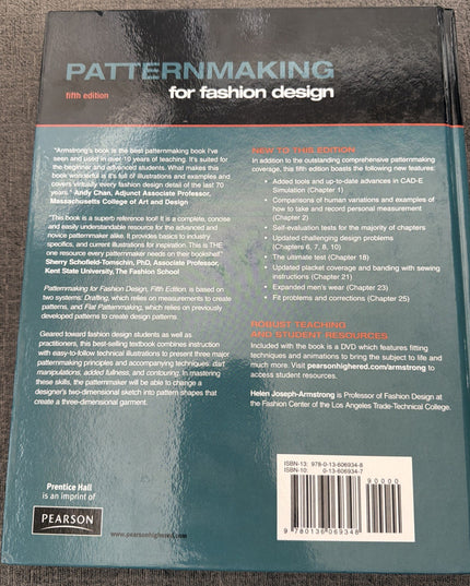 Patternmaking for Fashion Design by Helen Armstrong (2009, Hardcover)
