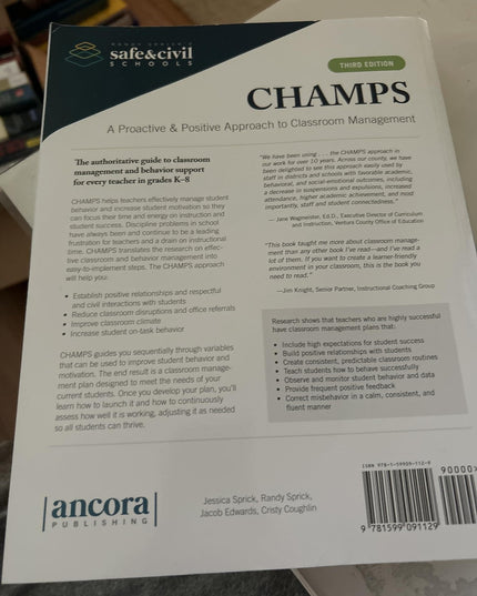 Champs A Proactive and Positive Approach to Classroom Management Third Edition