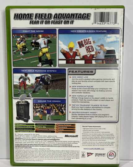Antique NCAA Football 2005 EA Sports Microsoft Xbox Complete w/ Manual