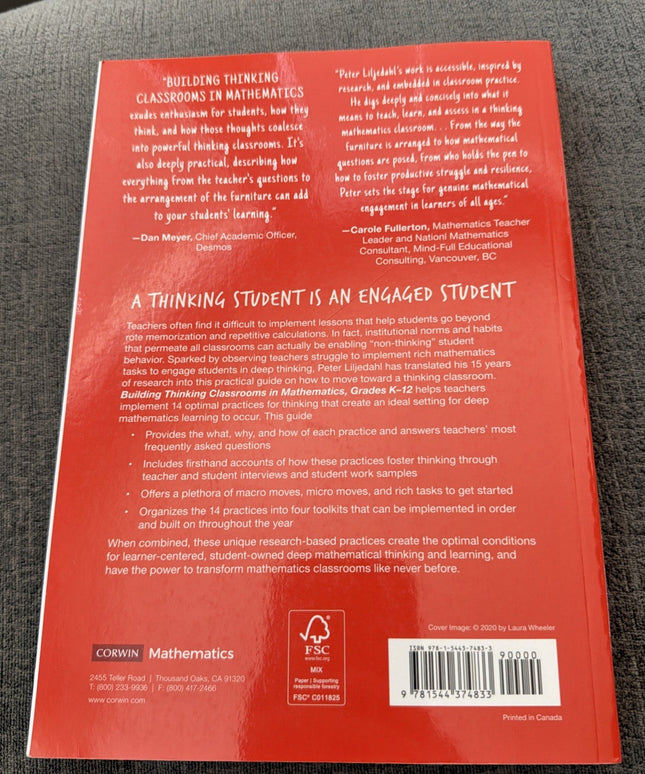 Corwin Mathematics Ser.: Building Thinking Classrooms in Mathematics, Grades...