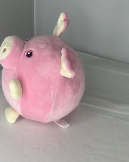 Pink Pig Plush Stuffed Animal Squish 6” Round Squeeze Plush by Bullsitoy