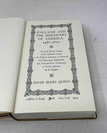 England and the discovery of America, 1481-1620,: From the Bristol voyages of t