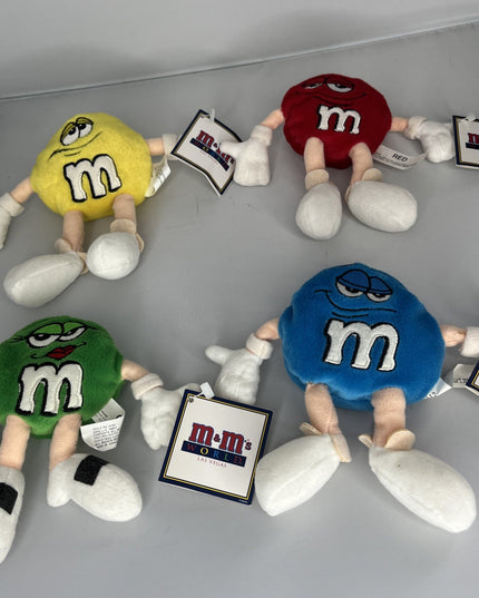 M&M's World 5" Plush Lot of 4 Yellow, Red, Green, Blue