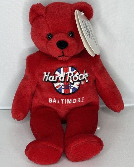 HARD ROCK CAFE BALTIMORE RITA BEARA BEAN BAG TEDDY BEAR 8" RED PLUSH STUFFED TOY