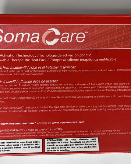 Soma Care NECK SHOULDER Heat Pack Circulation Boosting Sports Therapy Reusable