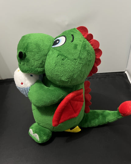 Legoland Dragon Dinosaur Plush Cupcake Birthday Green Toy Stuffed Animal 11" vtg