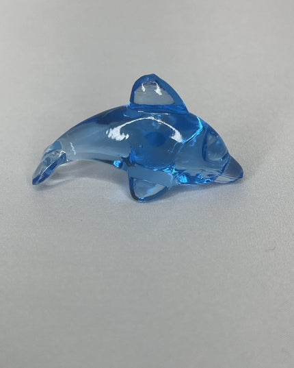 1” Blue Clear Dolphin Figurine - Unbranded