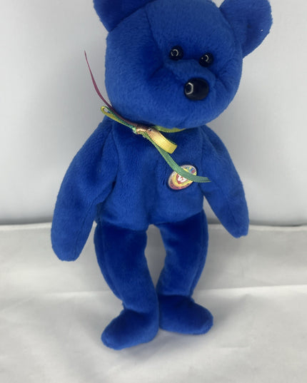 Vintage Ty Beanie Babies Clubby Official Club Royal Blue Bear 1998