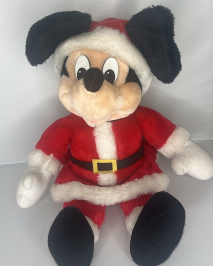 Vintage Applause Walt Disney Productions Santa Mickey Mouse Plush 16"