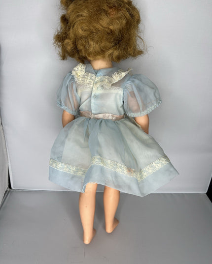 Vintage Shirley Temple Doll 18” - As Is - Blue Dress