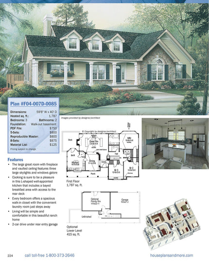 Best-Selling 1-Story Home Plans, Updated 4th Edition: Over 360 Dream-Home Plans