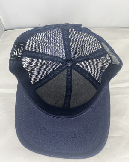 Magnolia Hat Cap Round Patch Quality Goods Webster Ave Blue Mesh Snapback Adj