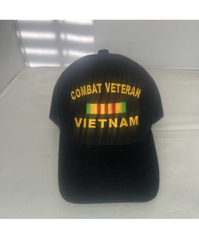 Combat Veteran Vietnam Ribbon Hat - Black