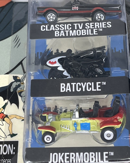 Jada  NANO HOLLYWOOD RIDES - BATMAN Classic TV Batmobile, Batcycle, Jokermobile