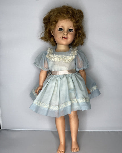 Vintage Shirley Temple Doll 18” - As Is - Blue Dress
