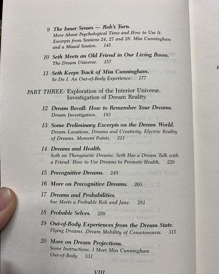 Seth, Dreams and Projections of Consciousness