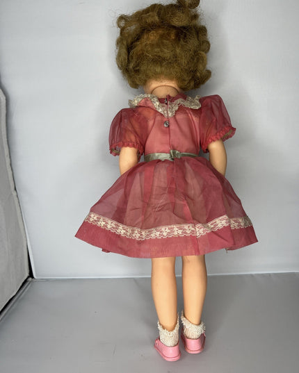 Vintage Shirley Temple Doll 18” - As Is - Pink Dress
