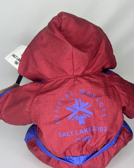 2002 Salt Lake City Olympic Official Mascot Bear w/Flag In Joggers