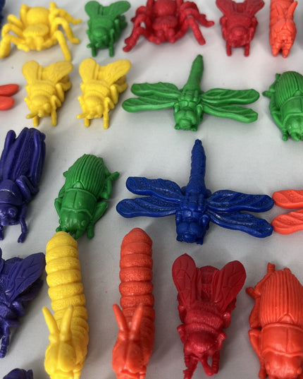 Lot Of 65 Unbranded Insect And Spider Rubber Plastic Figures 1” X 1.5”