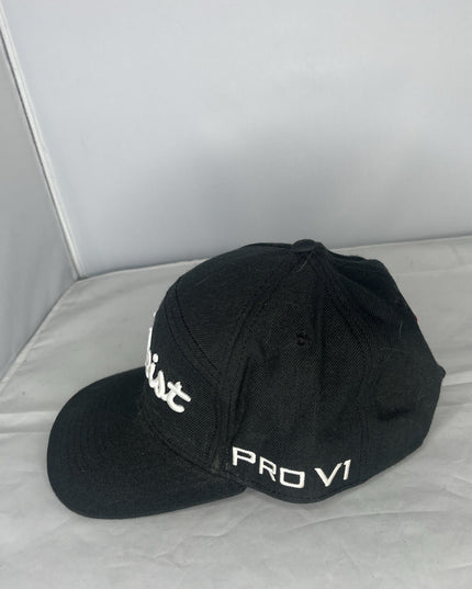 Titleist Pro V1 Golf Hat Black Adjustable Cap FJ Logo Performance Outdoor