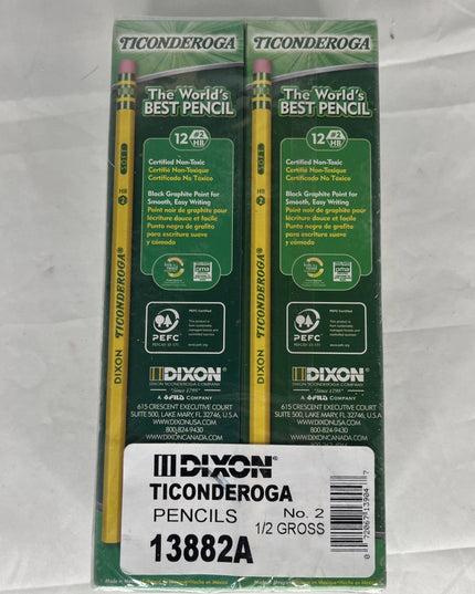 Ticonderoga Dixon 2 Pencils HB Yellow 12 pack boxes - lot of 6 boxes