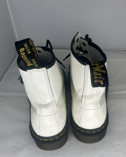 Dr Martens Mens Leather White 11822 Lace Up Boots Size 9M/10L