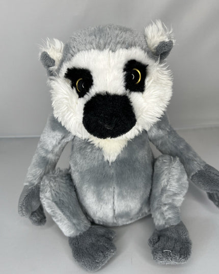 Ganz Webkinz Realistic Lemur 9" Plush Gray Ring Tail Stuffed Animal Toy