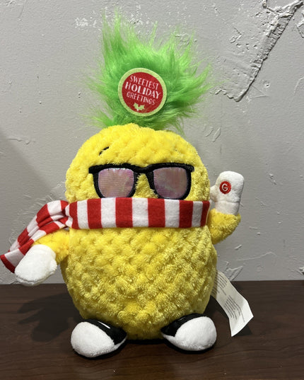Gemmy Musical Dancing Pina Colada Pineapple Christmas 13" Plush Animated - Works
