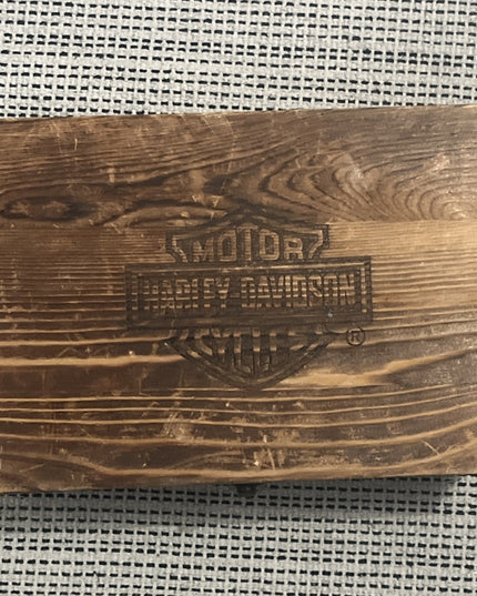 2 Harley Davidson Whiskey Glasses Engraved - Inside A Wood Case