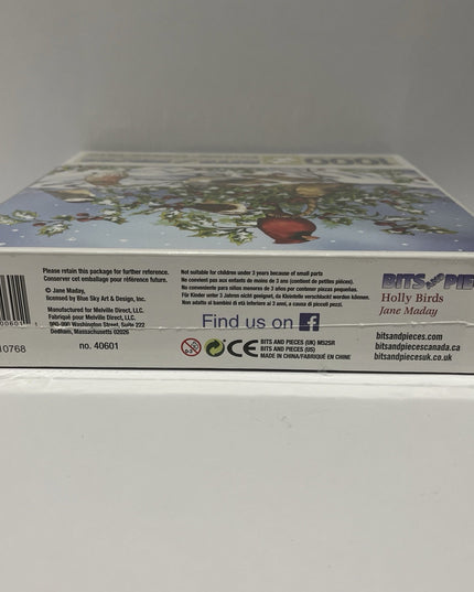 Bits And Pieces Holly Birds ,Cardinals Jigsaw Puzzle 20"×27"(52cm×69cm) 1000pc