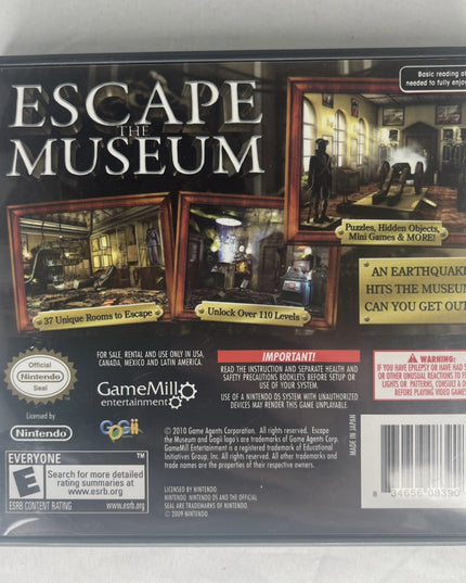 Escape the Museum (Nintendo DS, 2010) - Case And Manual Only. No Cartridge