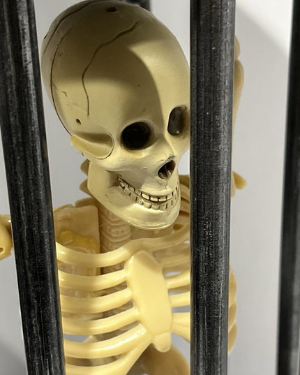 Gemmy Halloween Animated Skeleton In A Cage Motion Activated