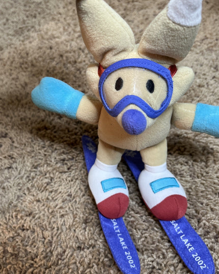 Mattel 2002 Salt Lake City Winter Olympics Copper Coyote Plush  Skier
