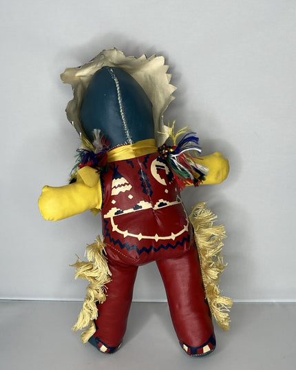 vintage oilcloth indian doll. 11” tall
