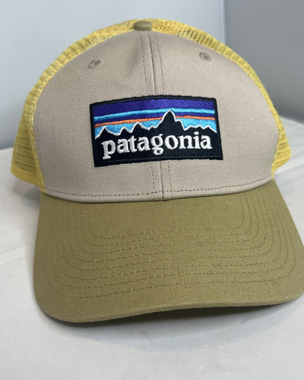 Patagonia P6 Logo SnapBack Adjustable Trucker Hat Yellow Mesh