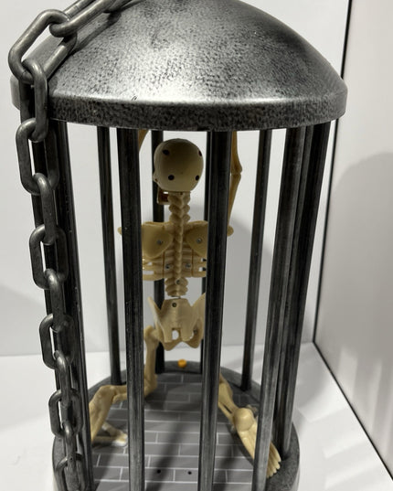 Gemmy Halloween Animated Skeleton In A Cage Motion Activated