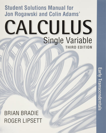 Student Solutions Manual for Calculus Early Transcendentals (Single Variable)